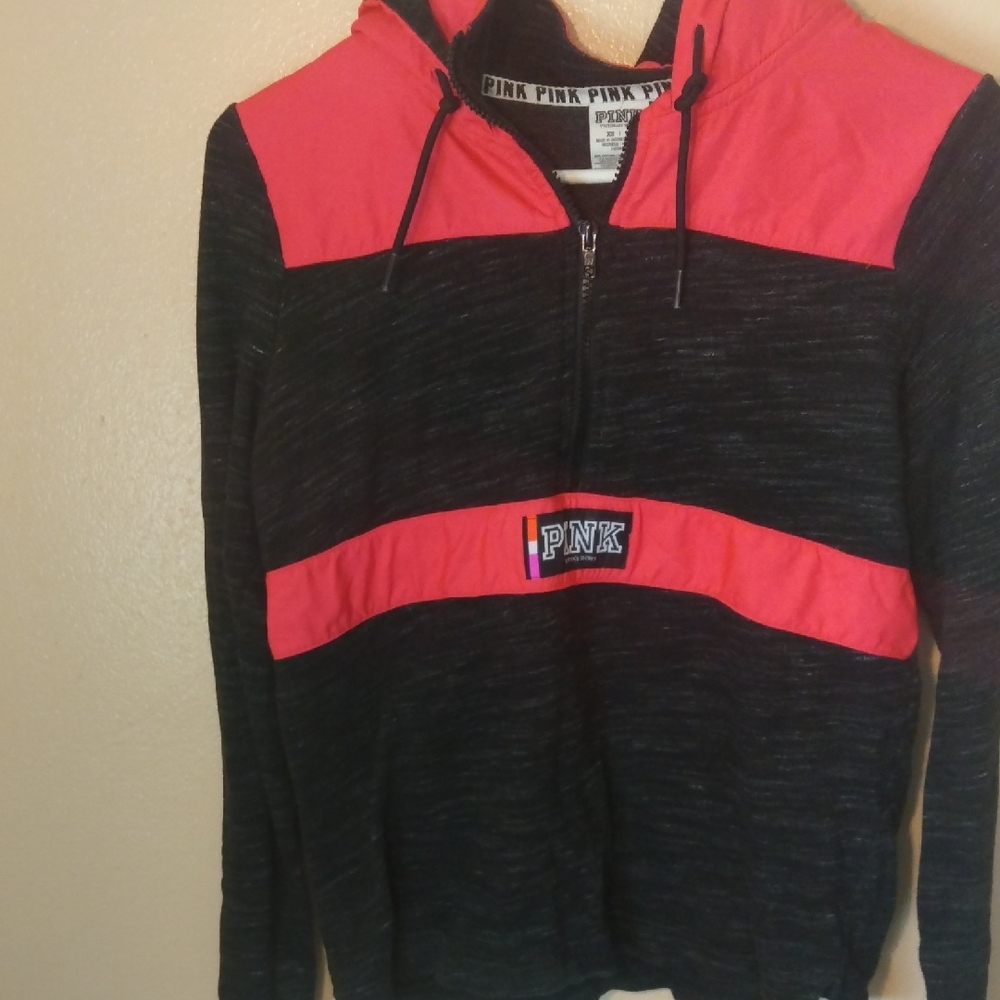 Victoria's Secret PINK Black and Pink Hoodie